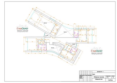 20. Поэтажный план загородного коттеджа, выполненный методом лазерного сканирования