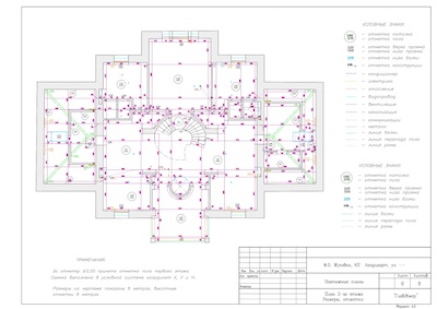 12. Обмерный поэтажный план второго этажа коттеджа в Эуковке, коттеджный поселок Ландшафт