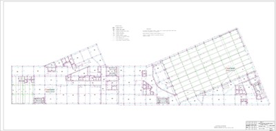 13. Обмерный поэтажный план этажа торгового центра для разработки архитектурного проекта
