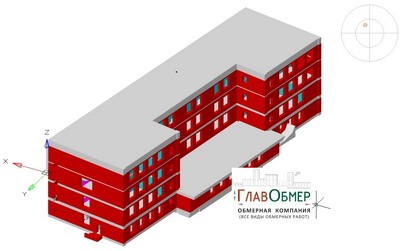 17. 3Д модель здания школы в Автокаде