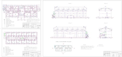 8. Геодезическая съемка здания, поэтажные планы и фасады выполнены в программе AutoCAD (DWG)