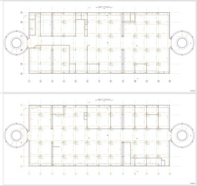 3. Поэтажные планы различных этажей стояночного комплекса в программе AutoCAD