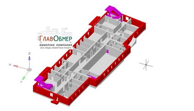 4. Лазерное 3Д моделирование помещений здания школы по ланным лазерного сканирования